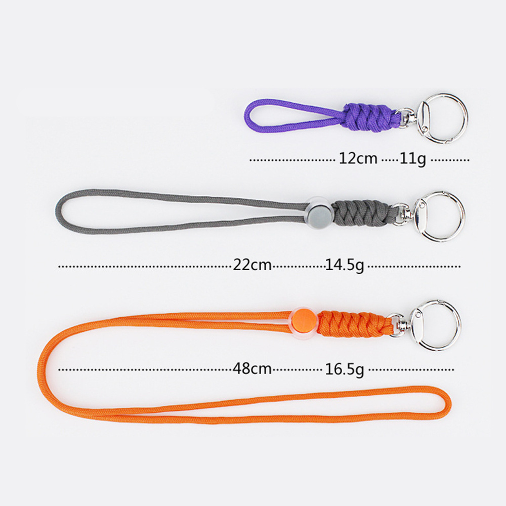 Short Lanyard Keychain Polyester Custom Lanyards braided quick release woven anti-loss paracode rope finger loop strap lanyard