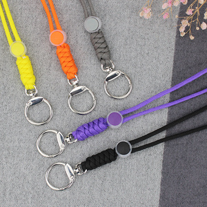 Short Lanyard Keychain Polyester Custom Lanyards braided quick release woven anti-loss paracode rope finger loop strap lanyard