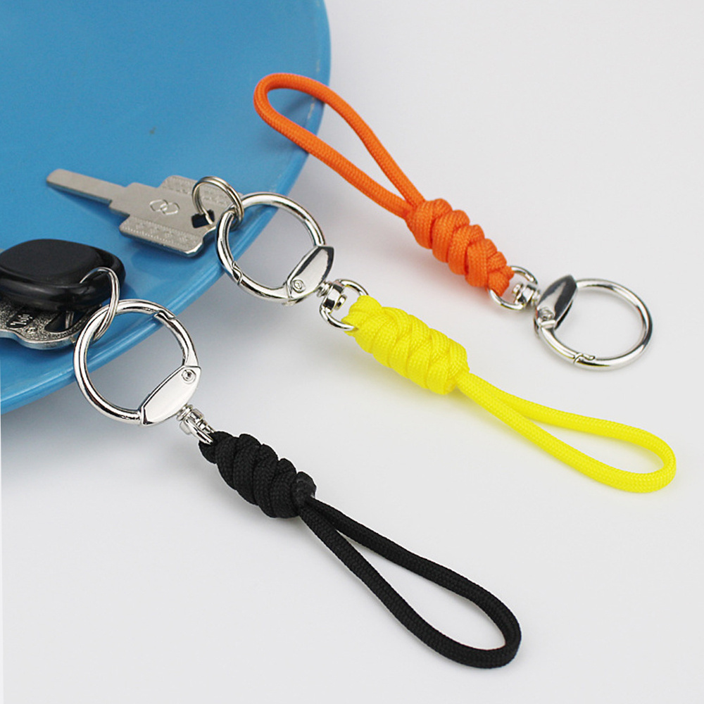 Short Lanyard Keychain Polyester Custom Lanyards braided quick release woven anti-loss paracode rope finger loop strap lanyard