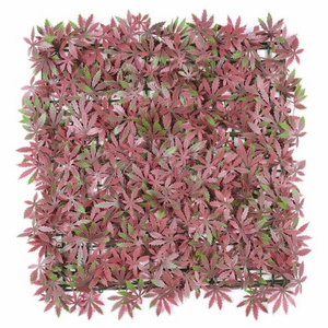 50*50cm ultraviolet-proof outdoor decorative Red maple leaf artificial grass, artificial maple leaf fence wall panels