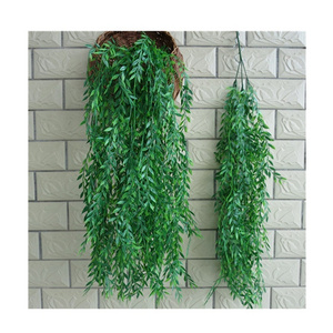 98cm Height Cheap Mini Artificial Plants,  Artificial 5 Heads Of Bamboo Willow Leaves Wall Green Grass Hanging