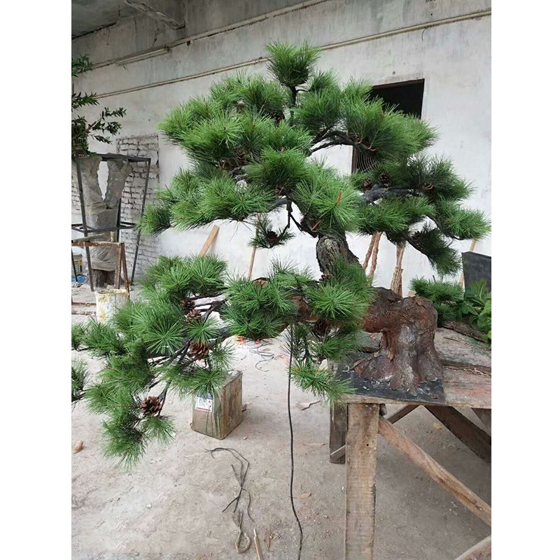 high quality 50cm height artificial bonsai pine tree plant, indoor mini green pine tree artificial for sale