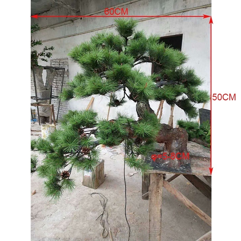 high quality 50cm height artificial bonsai pine tree plant, indoor mini green pine tree artificial for sale