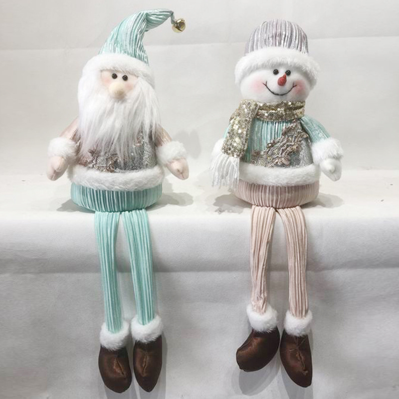 Snowman Santa Elf  with Dangly Legs Soft Plush Cute Christmas Pick