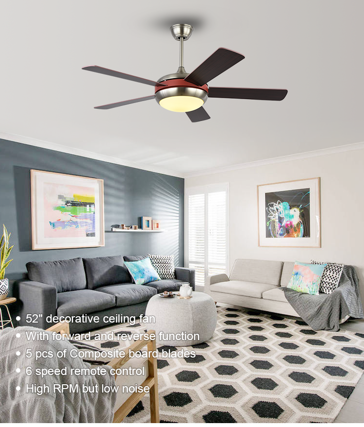 Customization Traditional Bedroom Ceiling Fan Flush Mount Ceiling Fan With Light