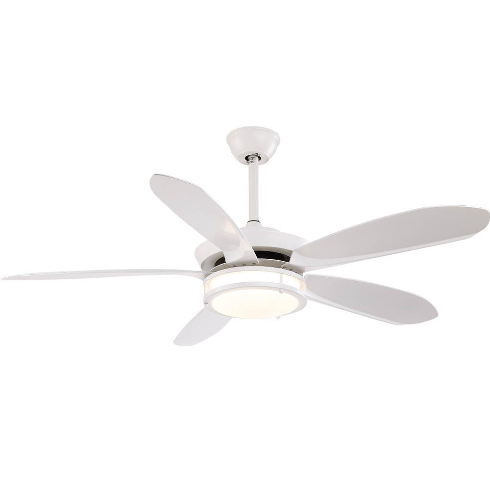 Breezelux Hot Selling 56 Inch White 5 Abs Blades Ceiling Fan Led Mini Pendant Light