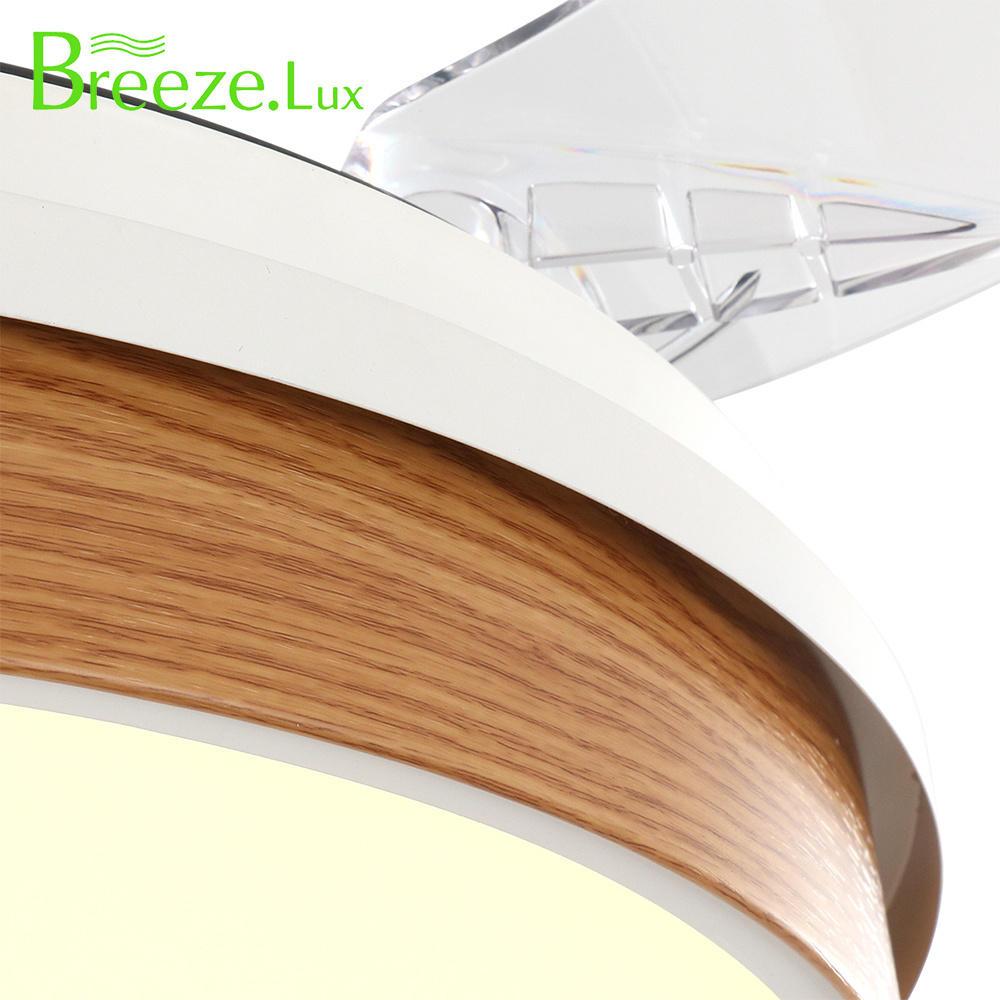 Breezelux modern Three Color Changing 42 Inch Led Light Chandelier Ceiling Fan Light For Restaurant