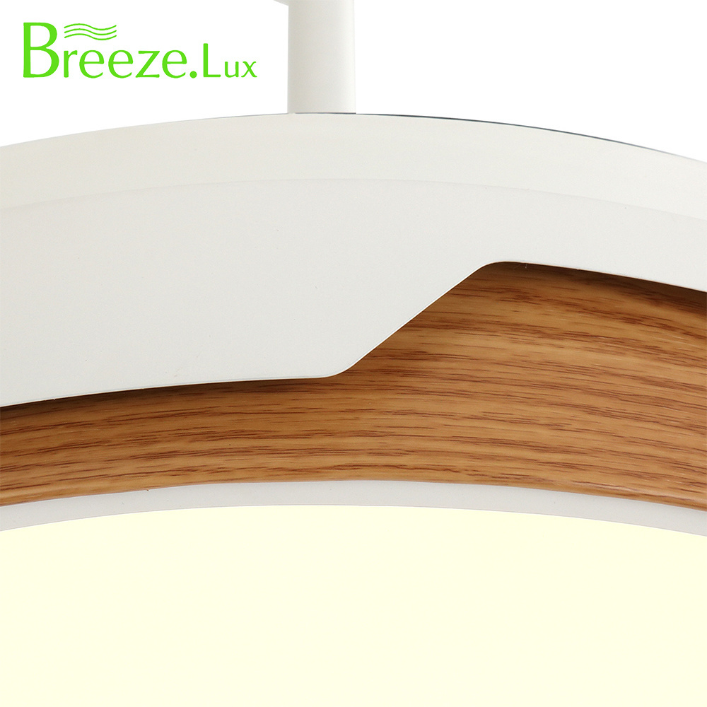 Breezelux modern Three Color Changing 42 Inch Led Light Chandelier Ceiling Fan Light For Restaurant