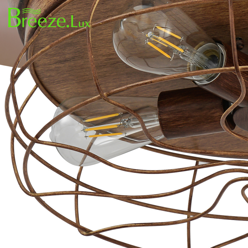 Hot Selling Modern Interior Decoration Dining Room Ceiling Fan Led Light Bulbs Farmhouse Caged Ceiling Fan With Lights