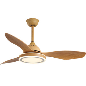 High Quality Simple Indoor Lighting Remote Control 6speed Abs Blade Wood Modern Led Ceiling Light Fixture Fan