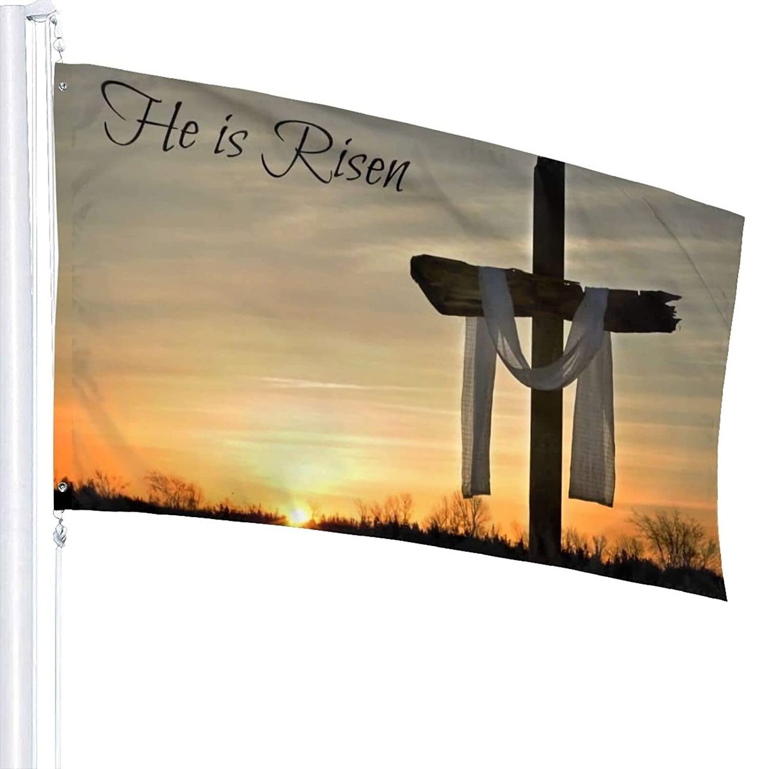 Double Side Durable 3x5FT Custom Printing Flag Jesus He is Risen Flag For Festival Party Indoor Outdoor  Decoration