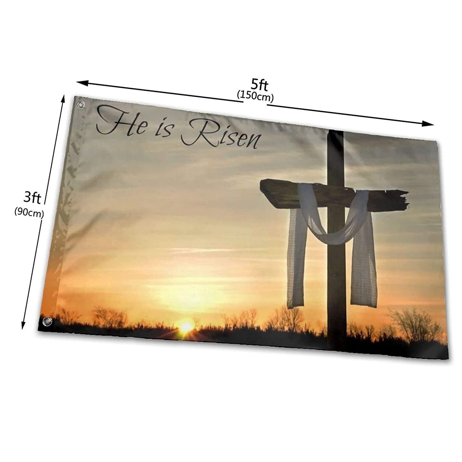 Double Side Durable 3x5FT Custom Printing Flag Jesus He is Risen Flag For Festival Party Indoor Outdoor  Decoration