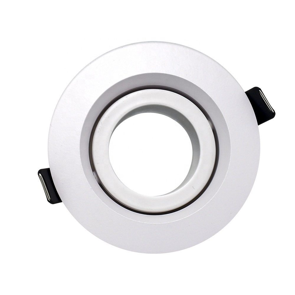 Round white die casting aluminum adjustable recessed ceiling IP65 waterproof downlights for bathroom