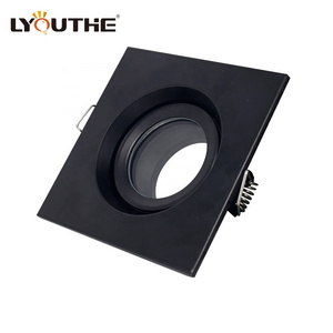 Square black anti glare adjustable customized waterproof recessed IP65 down lights for bathroom