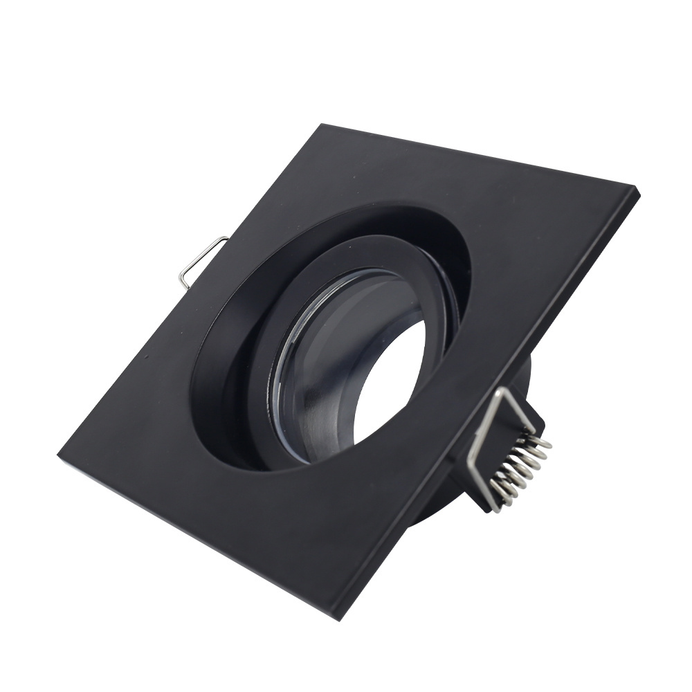 Square black anti glare adjustable customized waterproof recessed IP65 down lights for bathroom