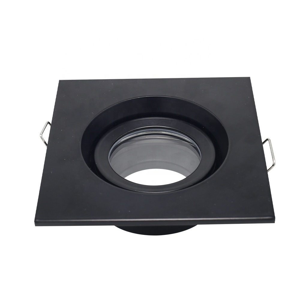 Square black anti glare adjustable customized waterproof recessed IP65 down lights for bathroom