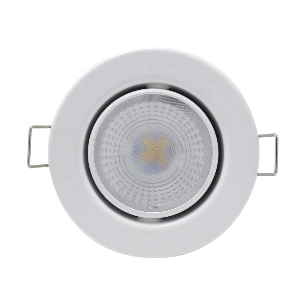 220V Round 5W LED COB adjustable IP65 waterproof downlights for bathroom