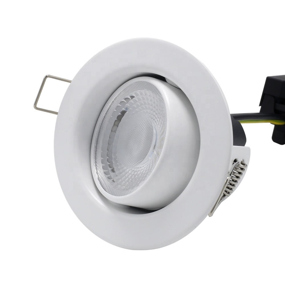 220V Round 5W LED COB adjustable IP65 waterproof downlights for bathroom