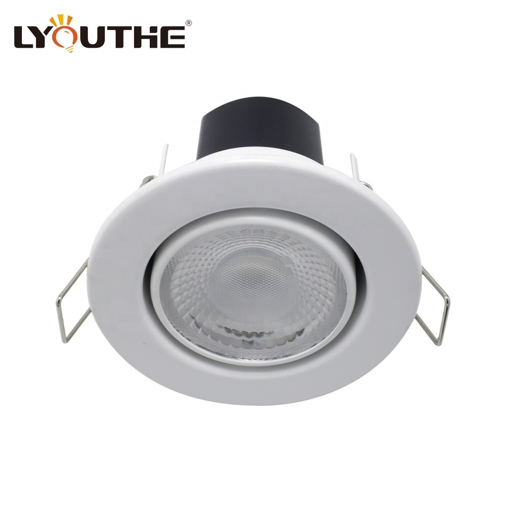 220V Round 5W LED COB adjustable IP65 waterproof downlights for bathroom