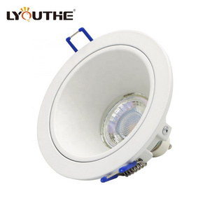 Round fixed 4 inch recessed deep cup anti-glare GU10 downlights fixtures for indoor