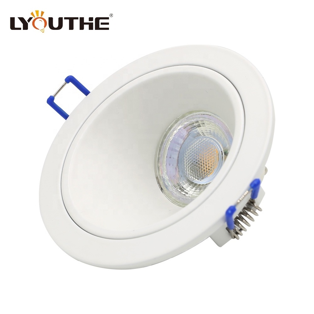 Round fixed 4 inch recessed deep cup anti-glare GU10 downlights fixtures for indoor