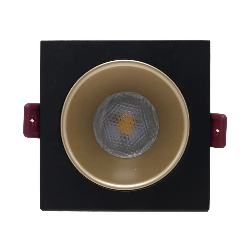 Hotel Recessed Led Cob Down Light Halogen Downlight Fixture Gu10 Indoor Spot Light Square Ceiling Black Mr16 Spotlight