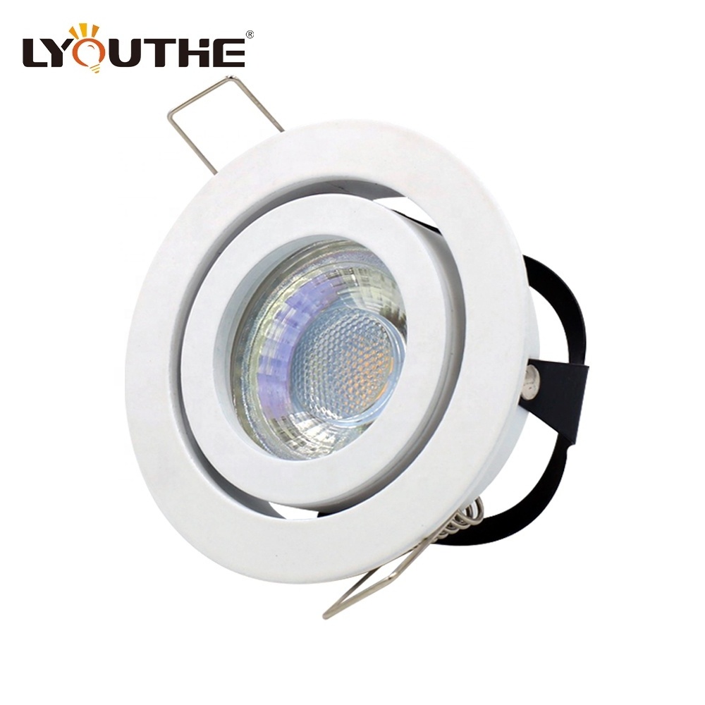 Indoor die-casting aluminium 360 degree adjustable COB LED recessed downlights for hotel project