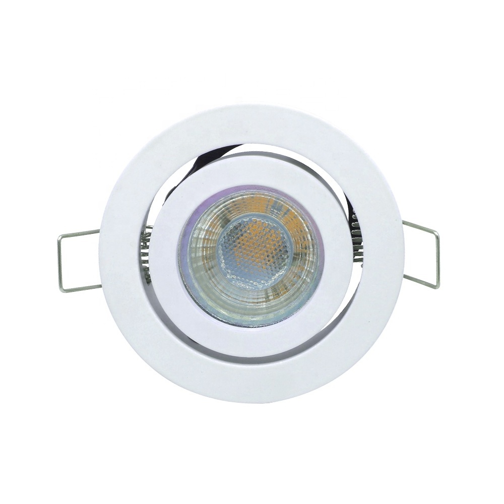 Indoor die-casting aluminium 360 degree adjustable COB LED recessed downlights for hotel project