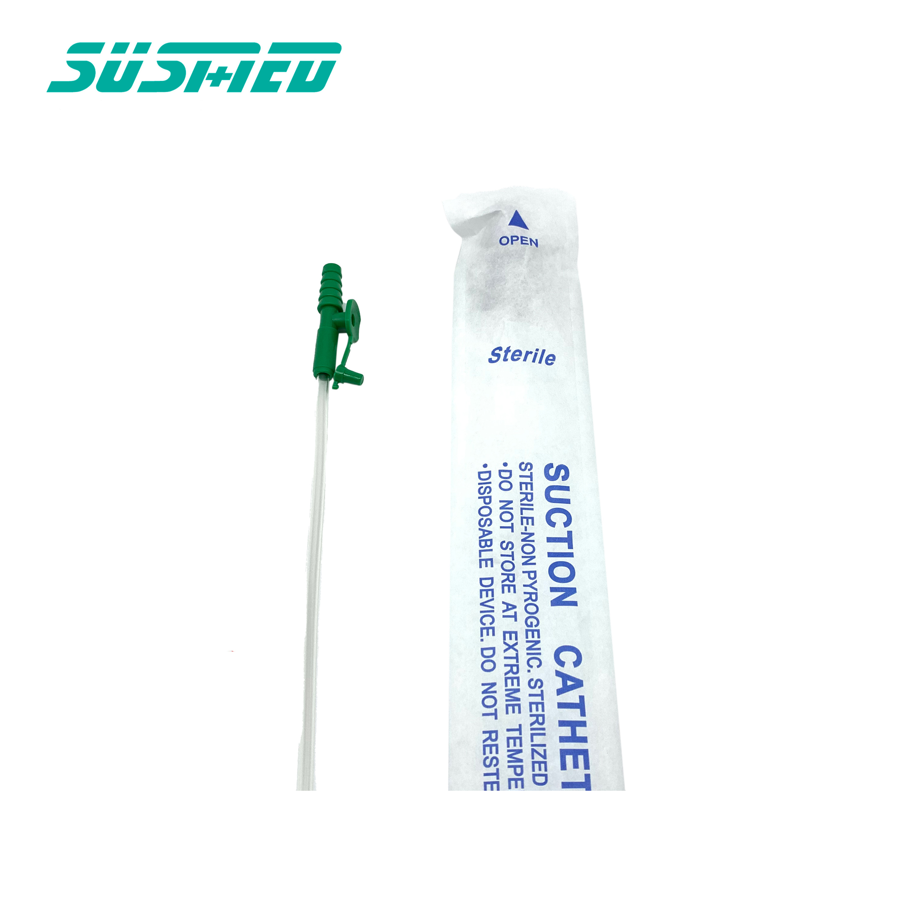 Medical Consumables 6FR 14FR Size Disposable Sterile Closed endotracheal Suction Catheter With Stop Valve