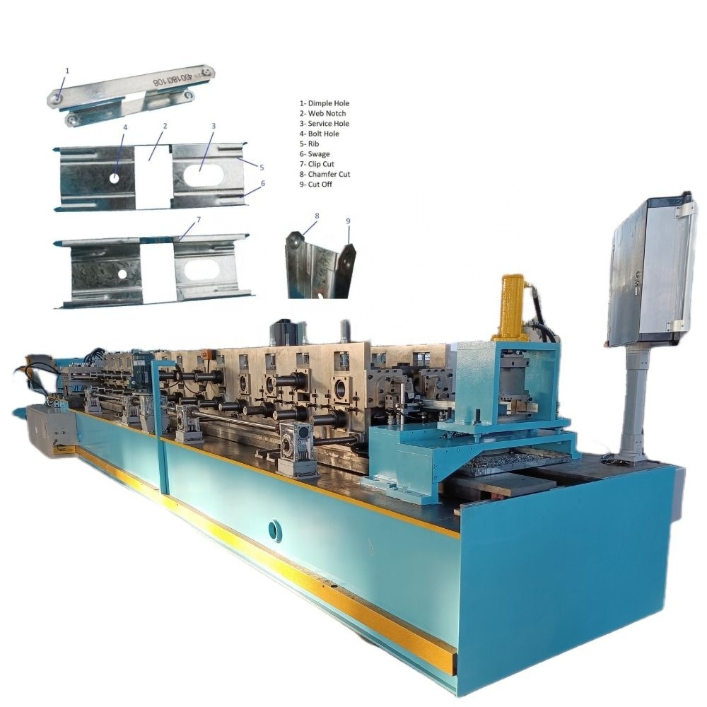 Galvanized Steel Width Automatic Adjustable C60-C200 Light Gauge Framing Keel Roll Forming Machine