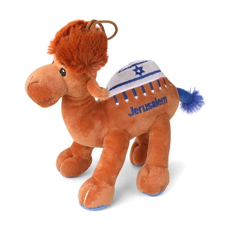 Custom Mini Camel Plush Animal Stuffed  Soft Toy Keychain with backpack clip