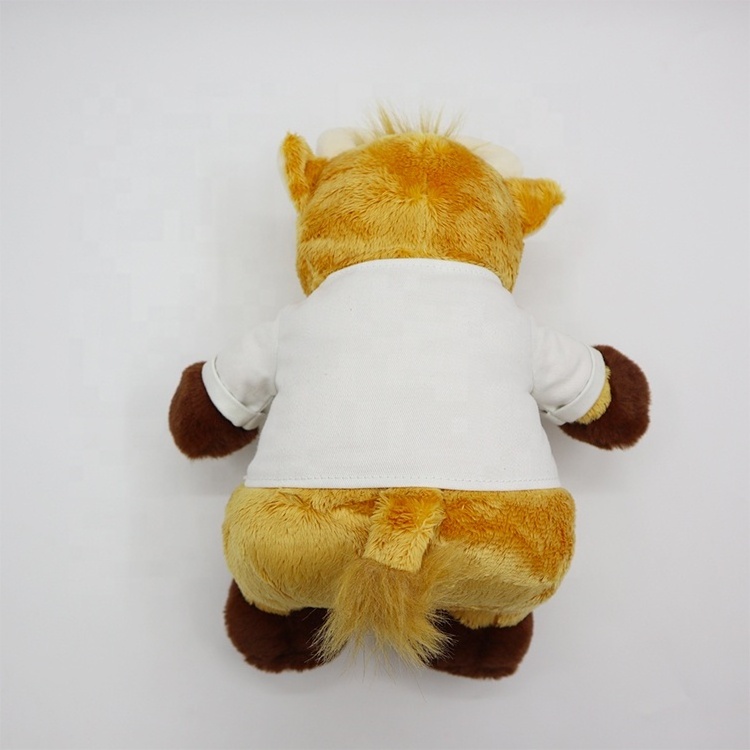 Promotional Gifts Personalized Soft stuffed animal cow plush toys bull With Custom T-shirts