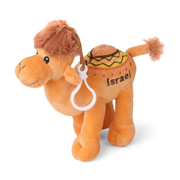 Custom Mini Camel Plush Animal Stuffed  Soft Toy Keychain with backpack clip