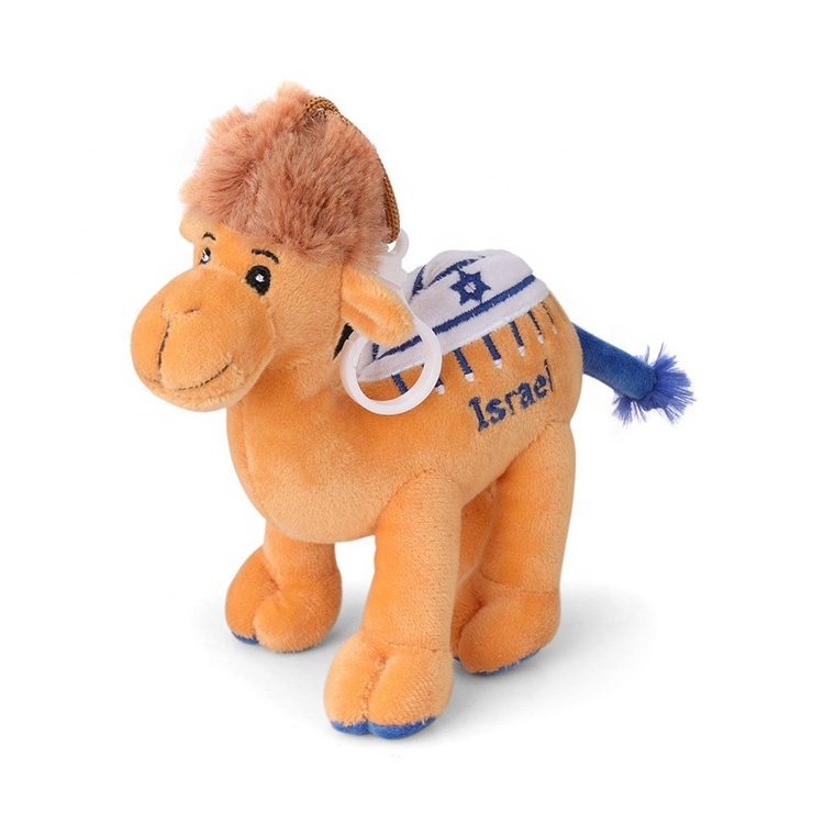 Custom Mini Camel Plush Animal Stuffed  Soft Toy Keychain with backpack clip