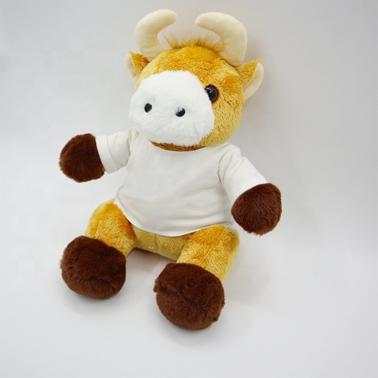 Promotional Gifts Personalized Soft stuffed animal cow plush toys bull With Custom T-shirts