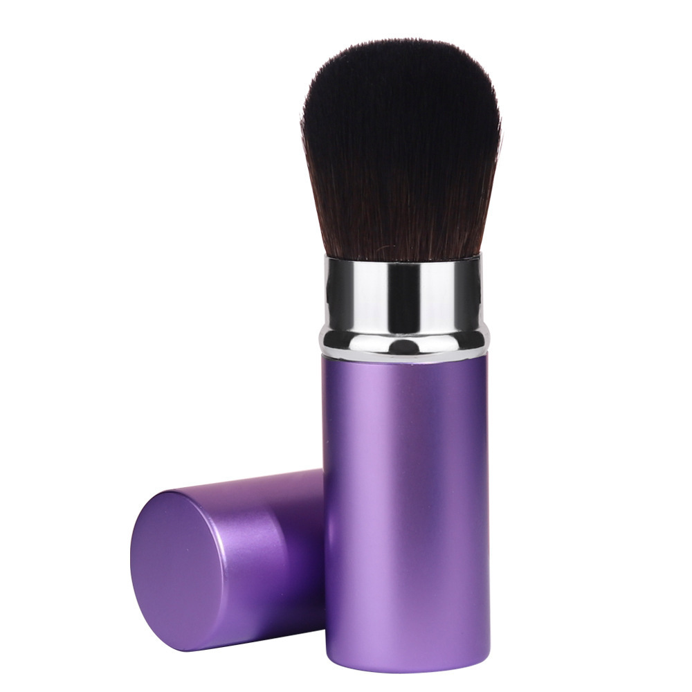 New portable retractable blush, powder and loose powder brush