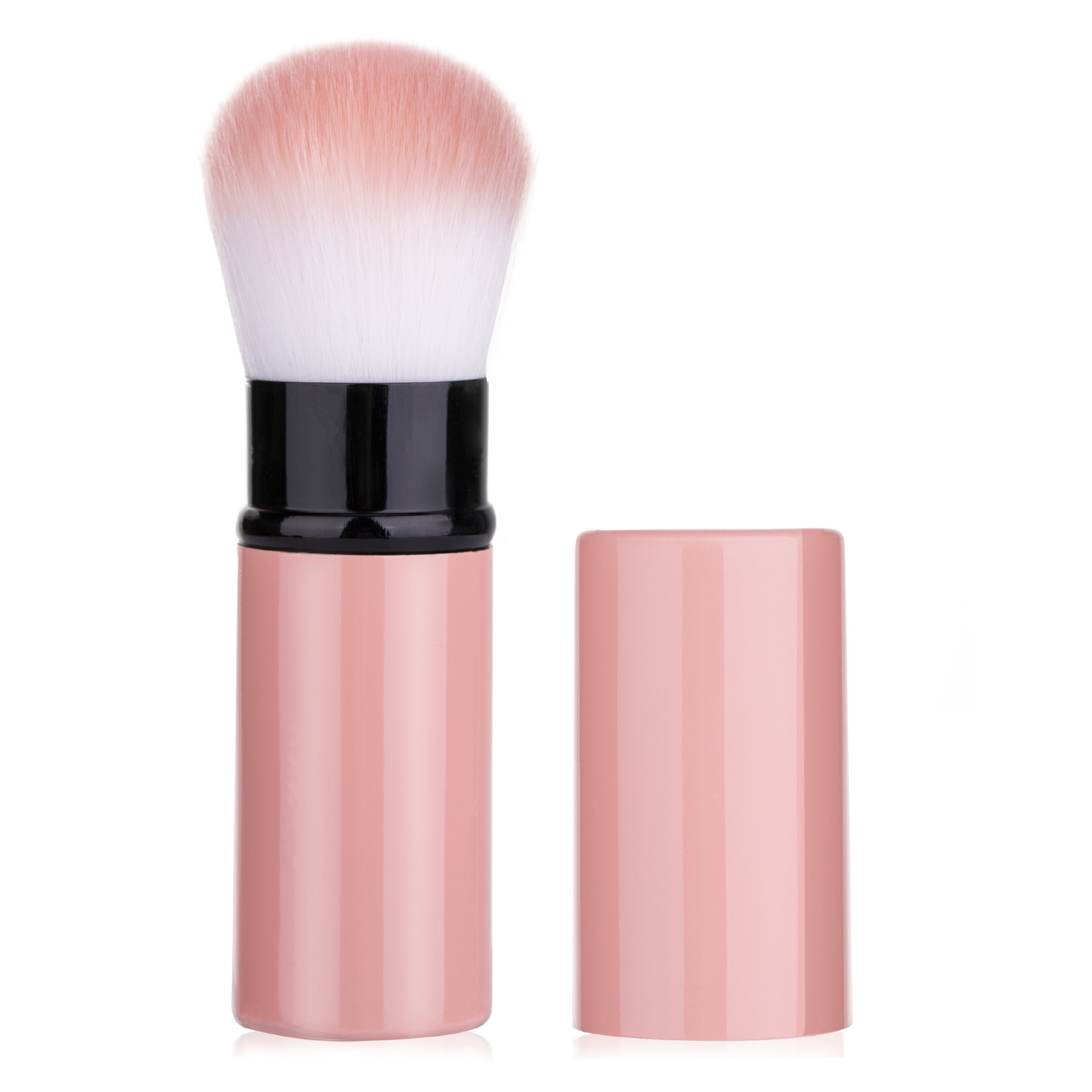 New portable retractable blush, powder and loose powder brush