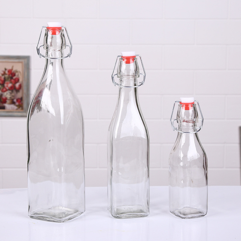 Wholesale Clear Flip Top Bottle 250ml 16oz 750ml 1 Liter Glass Swing Top Glass Bottle