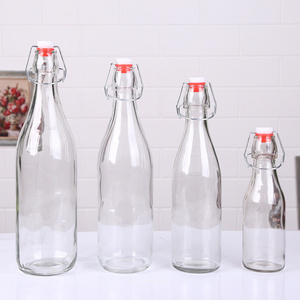 Wholesale Clear Flip Top Bottle 250ml 16oz 750ml 1 Liter Glass Swing Top Glass Bottle