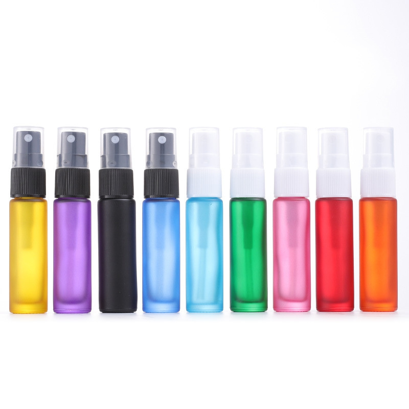 Travel perfume bottle 10 matte black pink blue glass cosmetics spray bottle