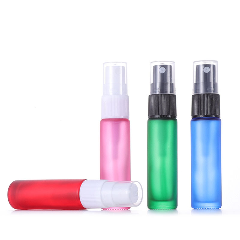 Travel perfume bottle 10 matte black pink blue glass cosmetics spray bottle