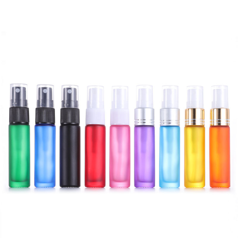 Travel perfume bottle 10 matte black pink blue glass cosmetics spray bottle