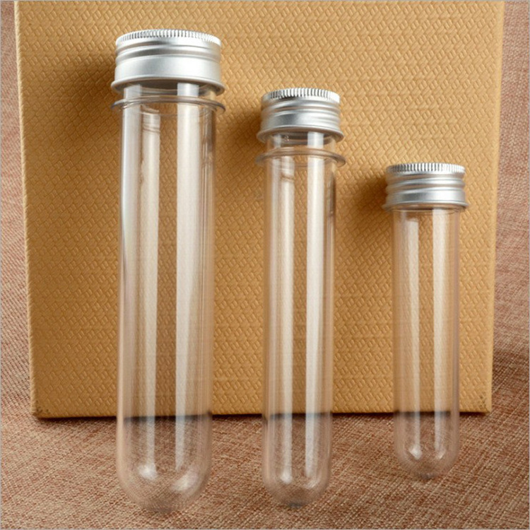 Wholesale 30ml 40ml 70ml 100ml PET Plastic Test Tube with Screw caps for Candy,Bath Salts