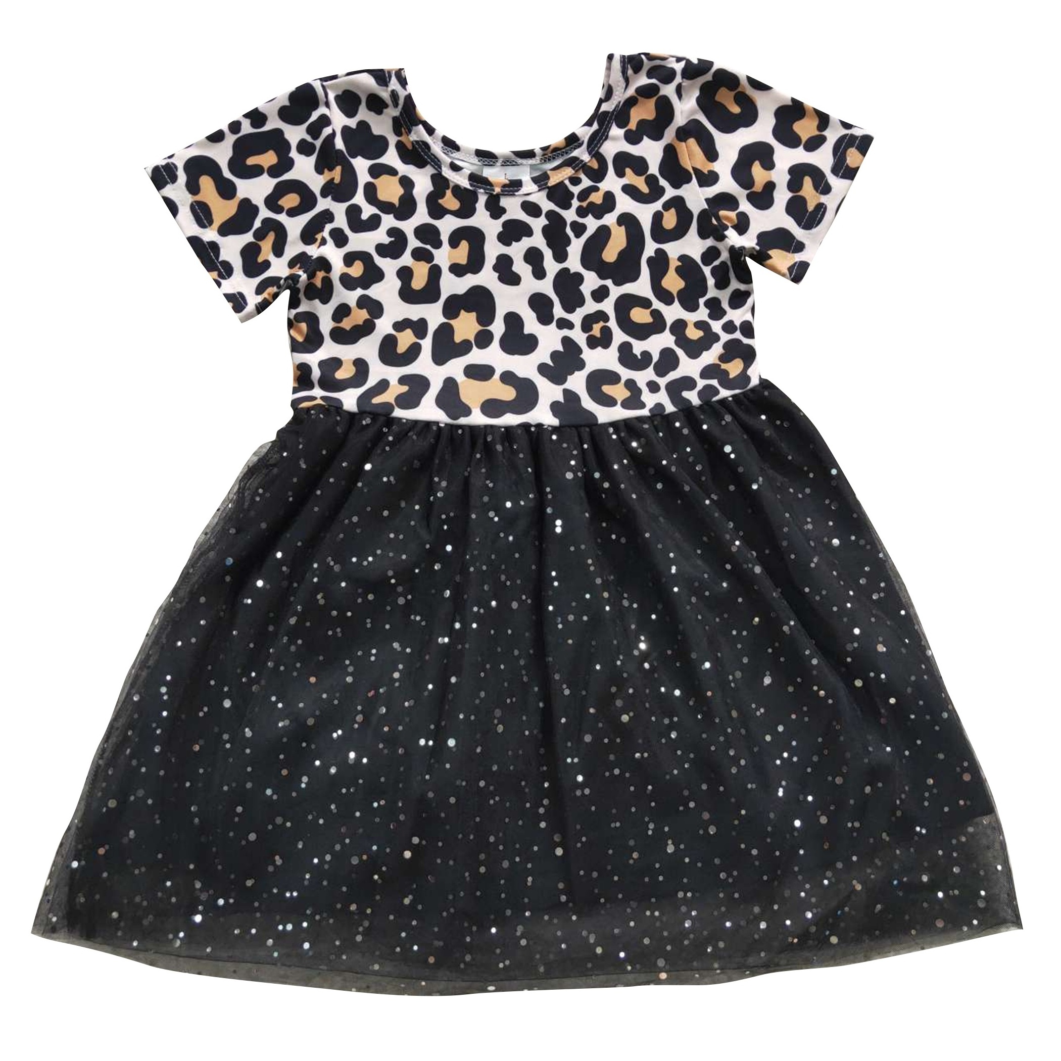 Black Leopard Girls Tutu Dress Casual Summer Girls Outfits