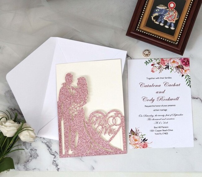 Love greeting card wedding invitation laser hollowed out invitation letter wedding invitation