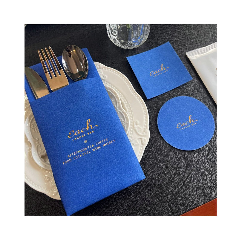 24x24cm Digitally Printed Airlaid Paper Napkins Can Be Printed With Logos On Single And Multi-Color Paper