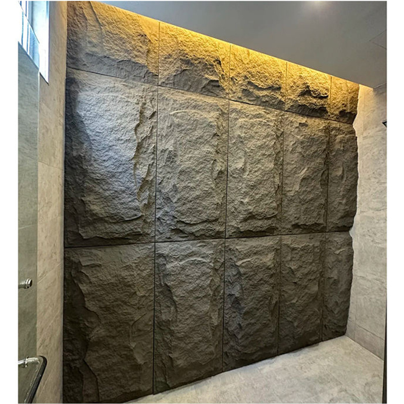 Luxury pu faux artificial stone panel wall decorative wall panel polyurethane rock veneer panel