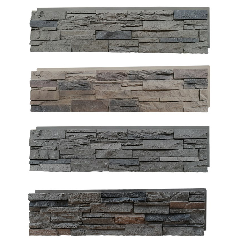 Slate Stone Outside Inside Wall Cladding Veneer Landscape Decorative Easy Installation Wall Panel PU faux Mushroom stone