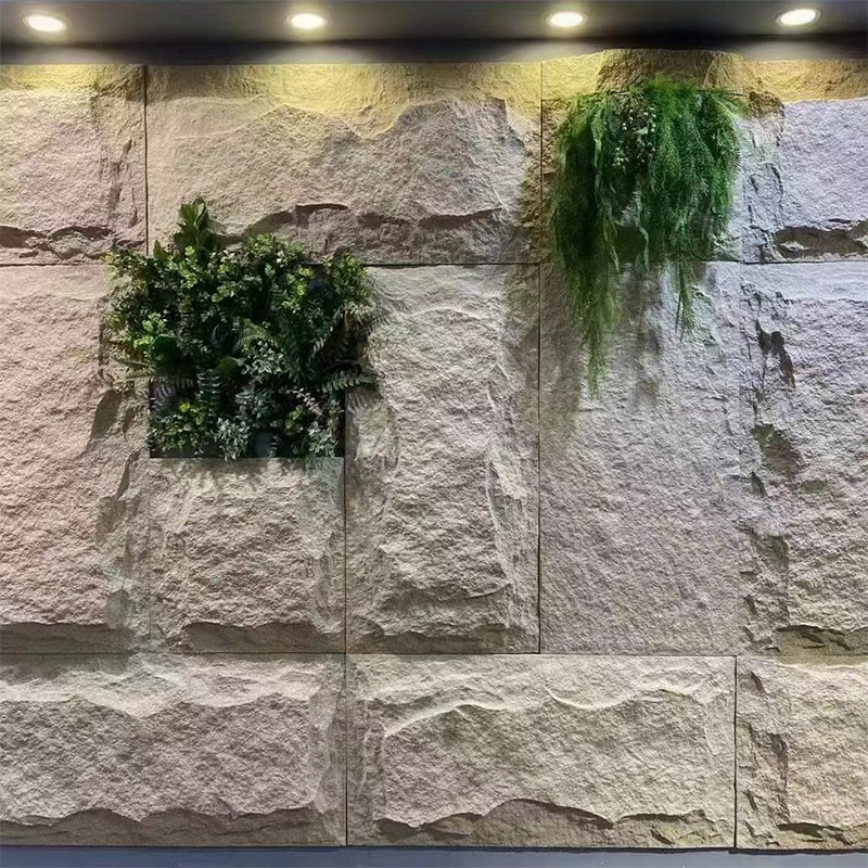 polyurethane wall panel stone column wraps decorative artificial 3d pu faux rock veneer stone wall panel