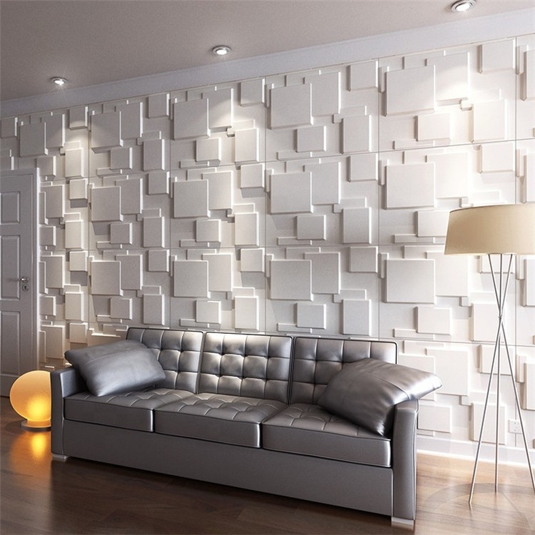 Hot selling Modern art 3D wall panels decorative thermoforming plastic 3d pvc tile wallpaper for home decoration